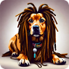 Cool dog with dreadlocks