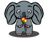 Elephant with Flowers Elephants