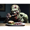 Zombie eats