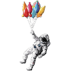 Astronaut mit Luftballons