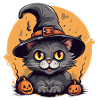 Witch Halloween Cat