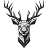 Geometric deer with antlers