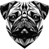 Pug Dog Geometric Gift Idea