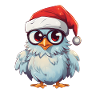 White Christmas Owl: Festive Elegance