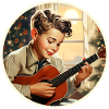 Boy playing a Christmas carol