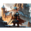 Entzückender niedlicher Chibi-Wikinger