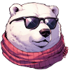 cool polar bear with sunglasses