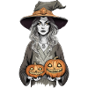 The Witch Celebrates Halloween