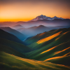 beautiful mountains with sunset 1