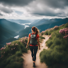 beautiful girl hiking