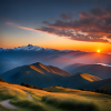 beautiful mountains with sunset 3