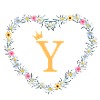 Letter Y, Monogram, Heart, Personalizable