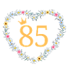 Number 85, Heart Flowers, Personalizable
