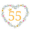 Number 55, Heart Flowers, Personalizable