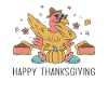 Happy Thanksgiving Turkey Retro Thanksgiving