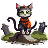 Katze Halloween Friedhof