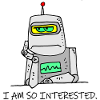Interested Robot Funny Moody Bored Cartoon Joke