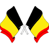 Two flags Belgium crossed