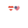 Austria USA Heartbeat Flag Austria