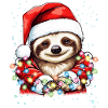 Weihnachtsdeko Faultier mit Weihnachtsbeleuchtung
