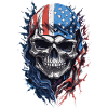 Stylish USA Skull Flag Sunglasses