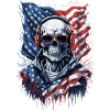 Stylish America Skull Flag Look