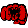 Bandiera dell'Albania Pugno a mano