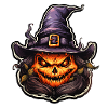 Pumpkin with witch hat Halloween
