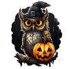 Owl with Pumpkin Halloween