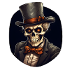 Skull with top hat