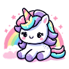 Niedliche Regenbogen-Einhorn-Illustration