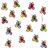 Neon Butterflies in Black Outline