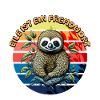 Retro Sloth on Sun Stripes