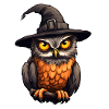 Owl with witch hat Halloween