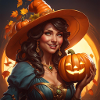 Halloween Pumpkin Witch Witch
