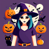 Halloween Pumpkin Witch