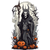 Dunkler Magier Sensenmann an Halloween