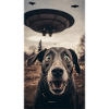 Alien UFO Funny Dog Meme Selfie