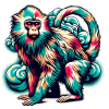 Psychedelischer Affe