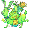 Magic, Bunny, Wizard, Pear