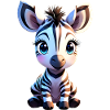 Mignon bébé zèbre isolé