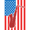 Saxophone États-Unis Drapeau