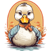 Cute duck with bow
