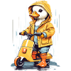Cute duck with roller