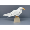 Silbermöwe im Origami-Stil