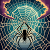 A spiderweb spider moon