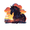 , Cavallo Nero, Cavallo, Tramonto