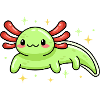Axolotl fluorescente verde per i fan dell'axolotl