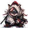 Cute Samurai Cat