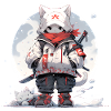 Chat samouraï mignon
